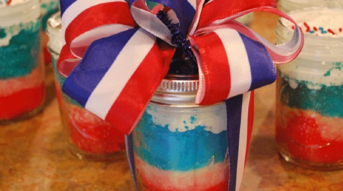 July in a Jar Patriotic Party Favors for the Fourth
