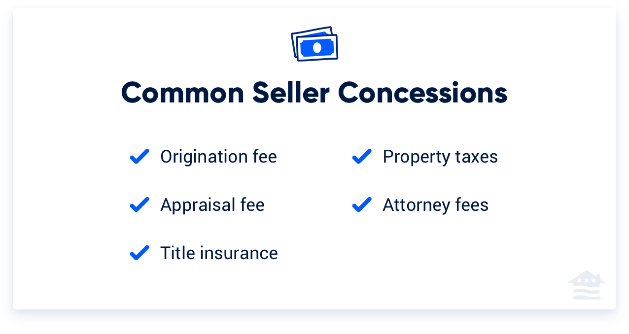 A graphic listing types of seller concessions. 