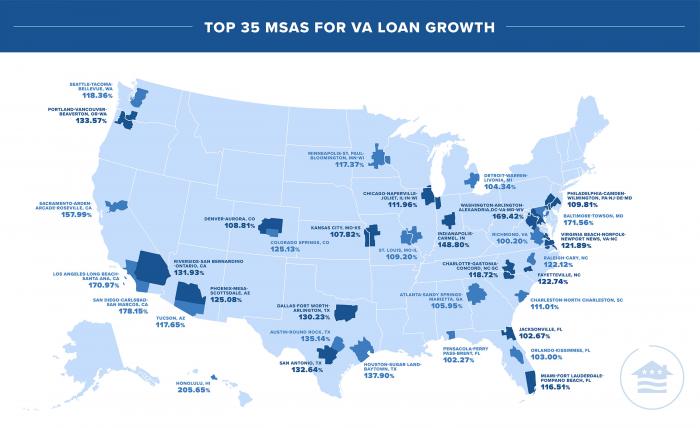 Top 35 MSAs for VA loans in 2020 