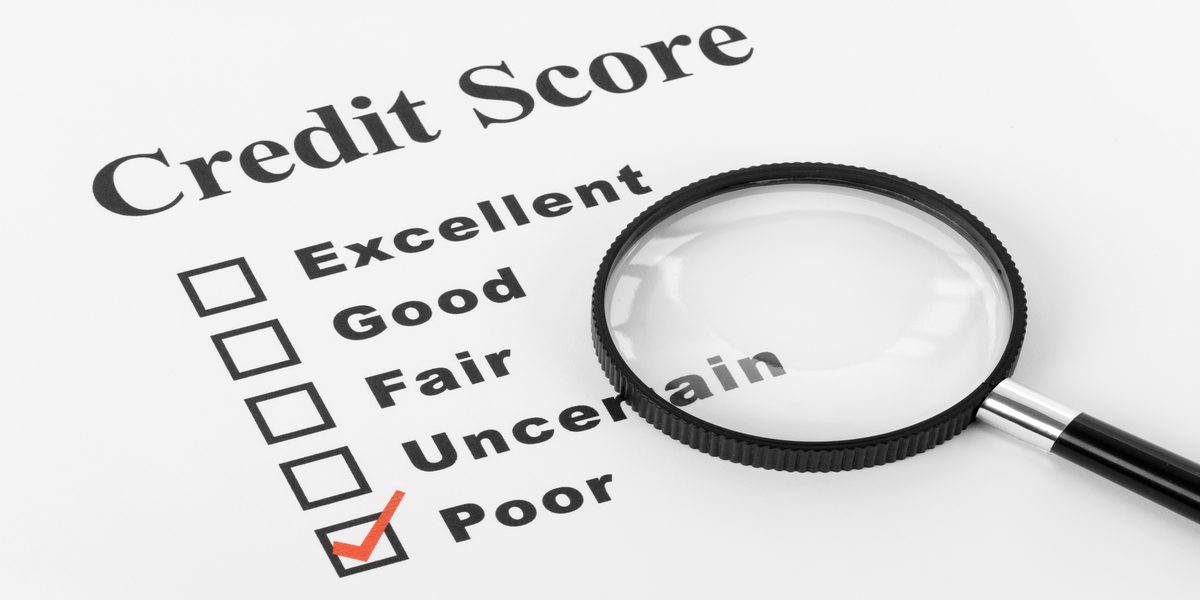 Credit score ranking boxes, with the option for "poor" checked off.