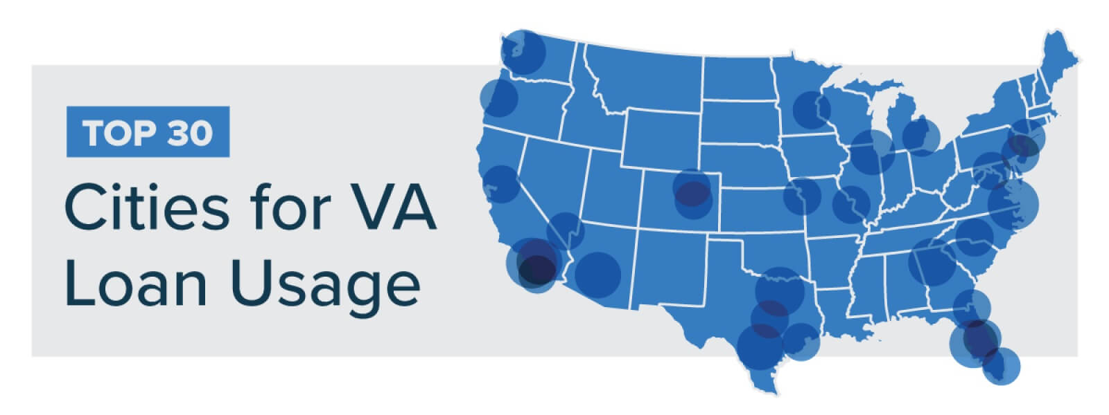 Top 30 cities for VA loan usage.